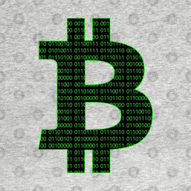 Bitcoin symbol BTC binary green computer code by Brasilia Catholic